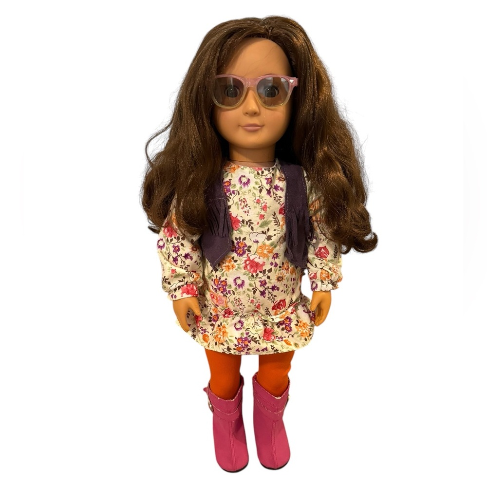Retro 18” Our Generation Flower Child Doll & 5-Piece Outfit